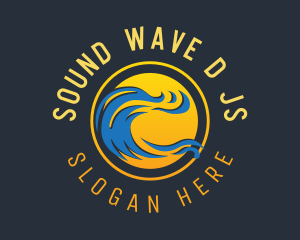 Sunset Wave Surfing logo design