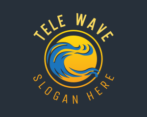 Sunset Wave Surfing logo design