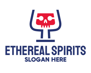 Cocktail Glass Skull logo