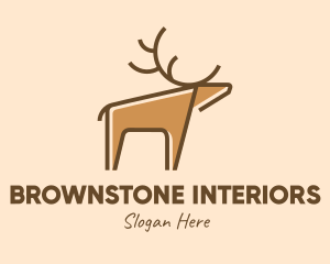 Brown Reindeer Deer logo