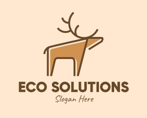 Brown Reindeer Deer logo