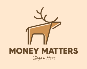 Brown Reindeer Deer logo