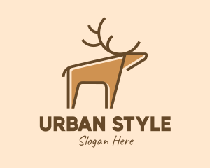 Brown Reindeer Deer logo