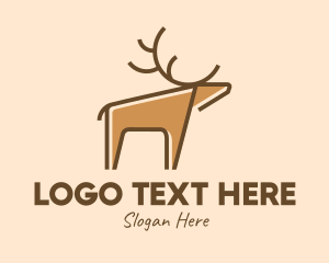 Hunt - Brown Reindeer Deer logo design