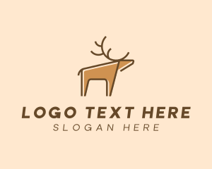 Brown Reindeer Deer logo