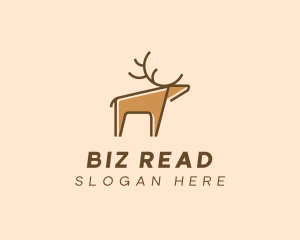 Brown Reindeer Deer logo design