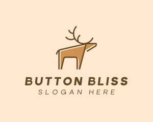 Brown Reindeer Deer logo design