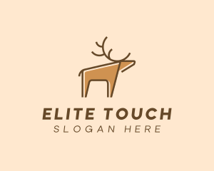 Brown Reindeer Deer logo design