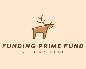 Brown Reindeer Deer logo design