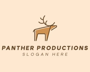 Brown Reindeer Deer logo design