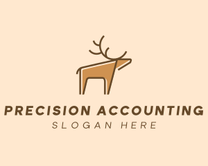 Brown Reindeer Deer logo design