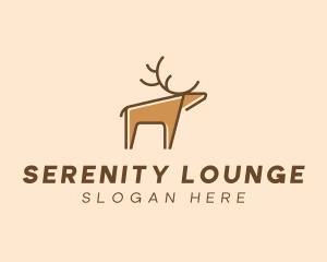 Brown Reindeer Deer logo design