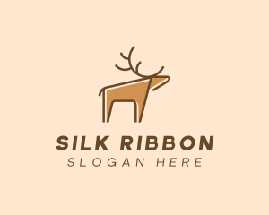 Brown Reindeer Deer logo design