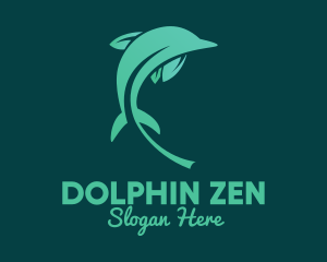 Green Leaves Dolphin  logo