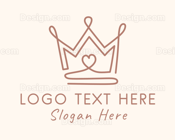 Elegant Heart Crown Logo