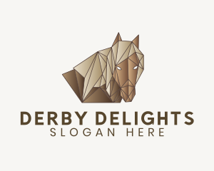 Geometric Brown Horse logo design