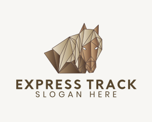 Geometric Brown Horse logo design