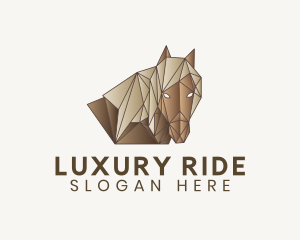 Geometric Brown Horse logo design