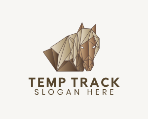 Geometric Brown Horse logo design