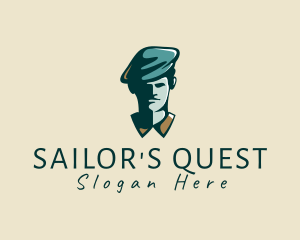 Sailor Newspaperboy Hat Man logo design