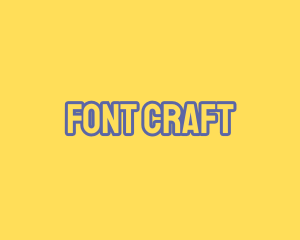 Yellow & Blue Outline Font logo design