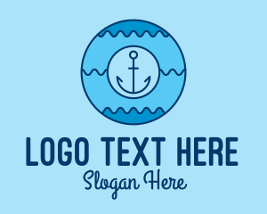 Blue Anchor Waves  logo design