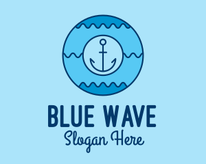 Blue Anchor Waves  logo design