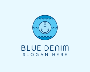 Blue Anchor Waves  logo design