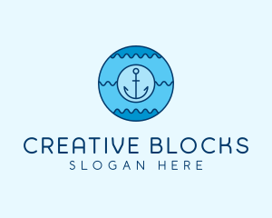 Blue Anchor Waves  logo design