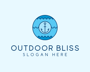 Blue Anchor Waves  logo design