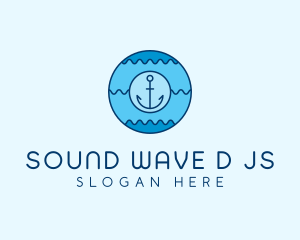 Blue Anchor Waves  logo design