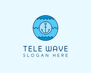 Blue Anchor Waves  logo design