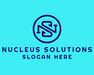 Tech Digital Company Letter NS logo design