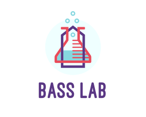 Laboratory Flask Experiment logo design