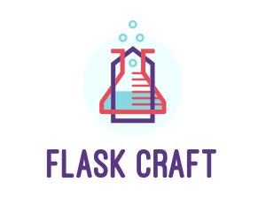 Laboratory Flask Experiment logo design