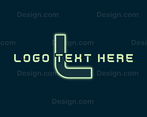 Futuristic Cyber Digital Neon Logo