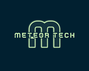 Futuristic Cyber Digital Neon logo design