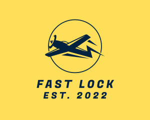 Fast Lightning Plane logo design