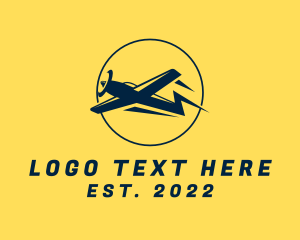 Runway - Fast Lightning Plane logo design