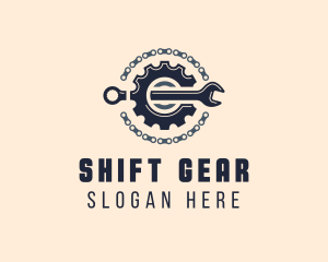 Wrench Gear Chain Mechanic logo design