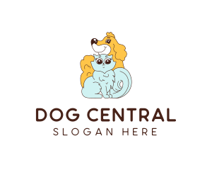 Dog Cat Pet Grooming logo design