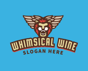 Wild Lion Wings Animal logo design