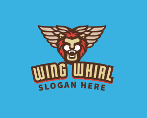 Wild Lion Wings Animal logo design