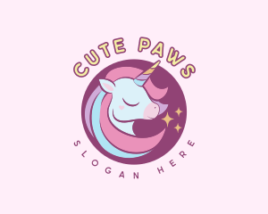 Cute Unicorn Toy logo design