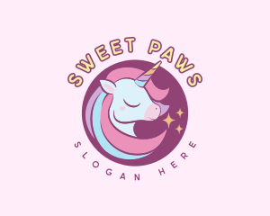 Cute Unicorn Toy logo design