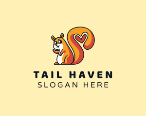 Squirrel Tail Heart logo design