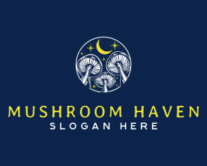 Mushroom Night Sky logo design