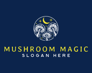 Mushroom Night Sky logo design