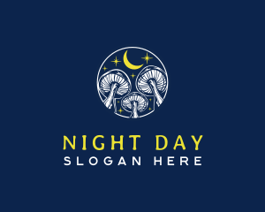 Mushroom Night Sky logo design