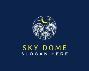 Mushroom Night Sky logo design